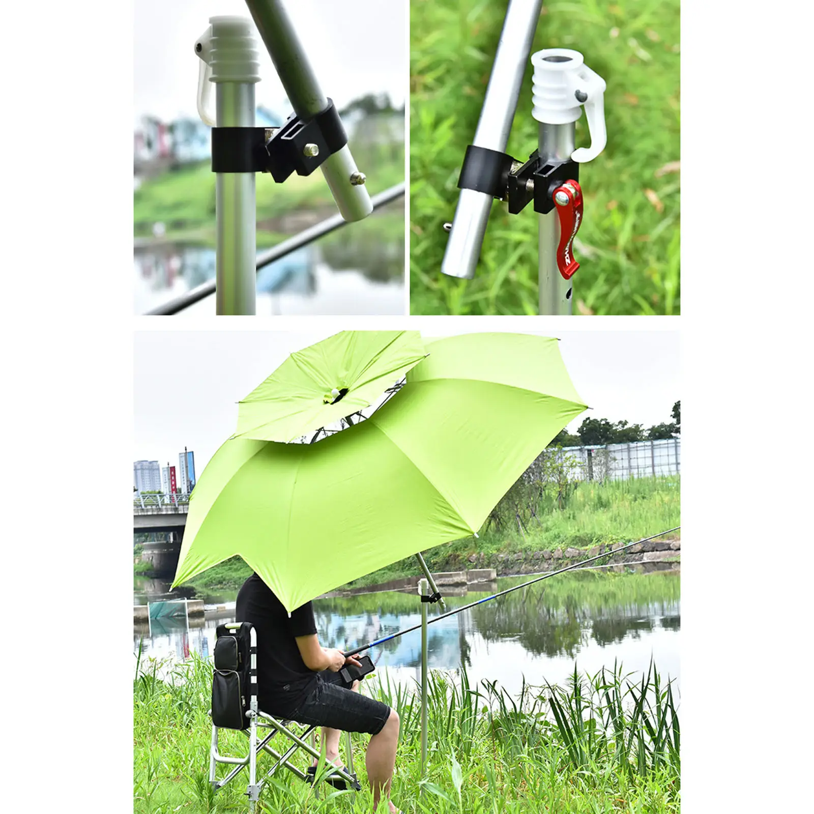 Holder Fixed Clip Brackets Mount Accessories Outdoors Easy Install Aluminum Alloy Universal Clamp Fishing Chair Umbrella Stand