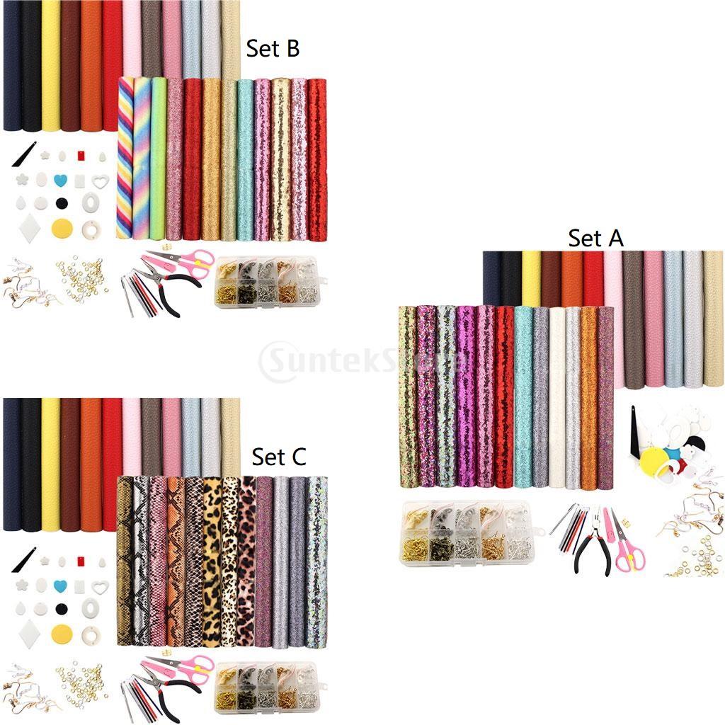 24 Piece Leather Earring Making Kit Decoration Earrings Handmade Finding for Sewing Women Girls