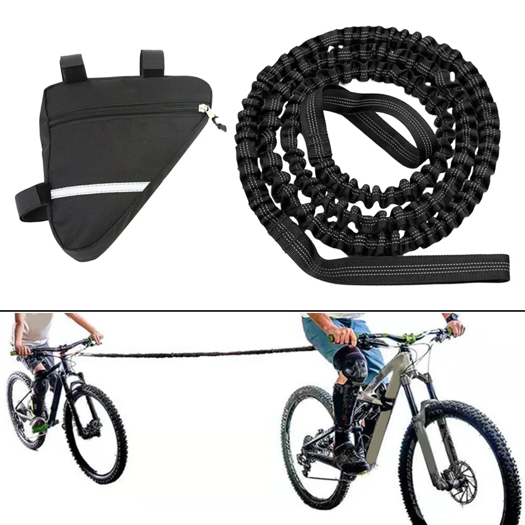 Tow Rope for Bicycle Extra Strong Bike Towing Strap with Loops for Pulling Child`s Bike 2.5m Bungee Cord Stretches up to 4.5m