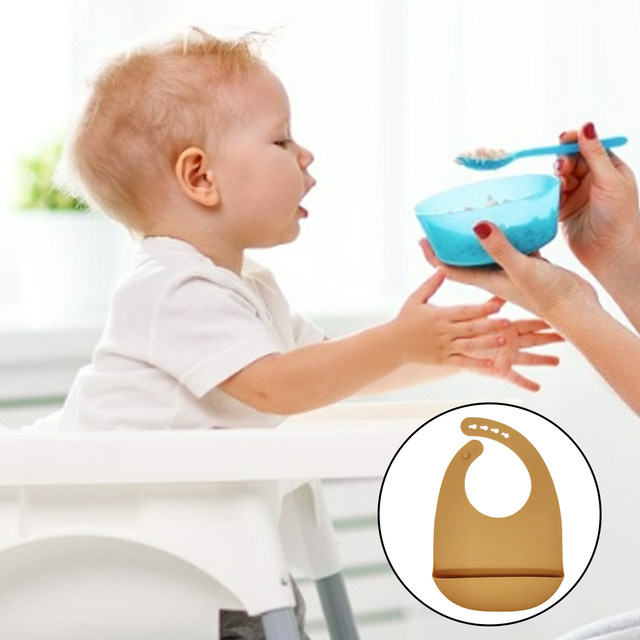 Adjustable Waterproof Silicone Baby Feeding Bib Eating Drinking Apron Cloth Protection for Toddler Wipe Clean Ligthweight