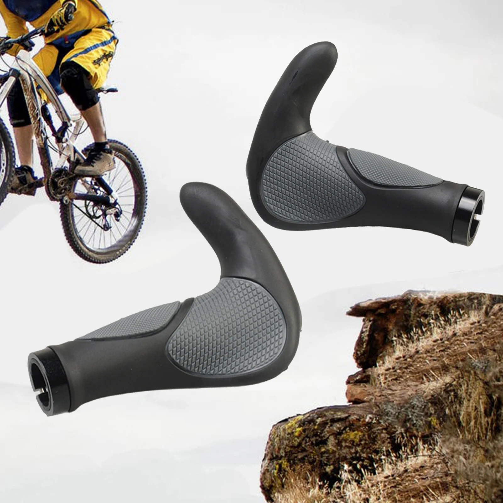 Anti-slip Bicycle Handlebar Grips, Road Mountain Bike Handle Bar End Horn, Rubber Comfortable Handle Bar Rest Bar Grip Protector