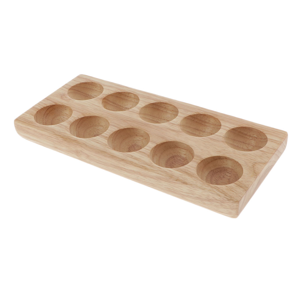 Wood Essential Oil Tray Stand Holder 10 Bottles For Aromatherapy Oils Displaying