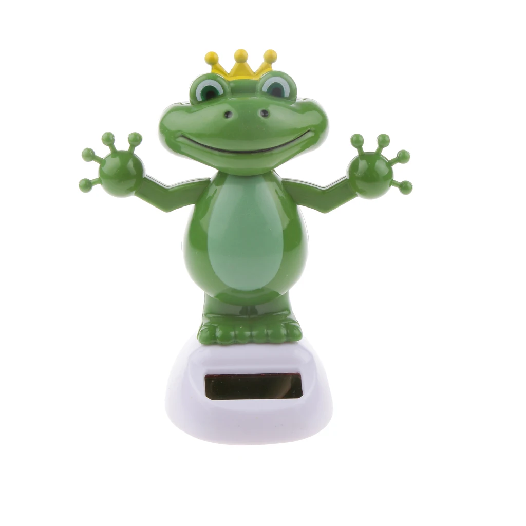 Fun Solar Power Dancing Frog Doll Car Ornament Home Decor Kids Toy