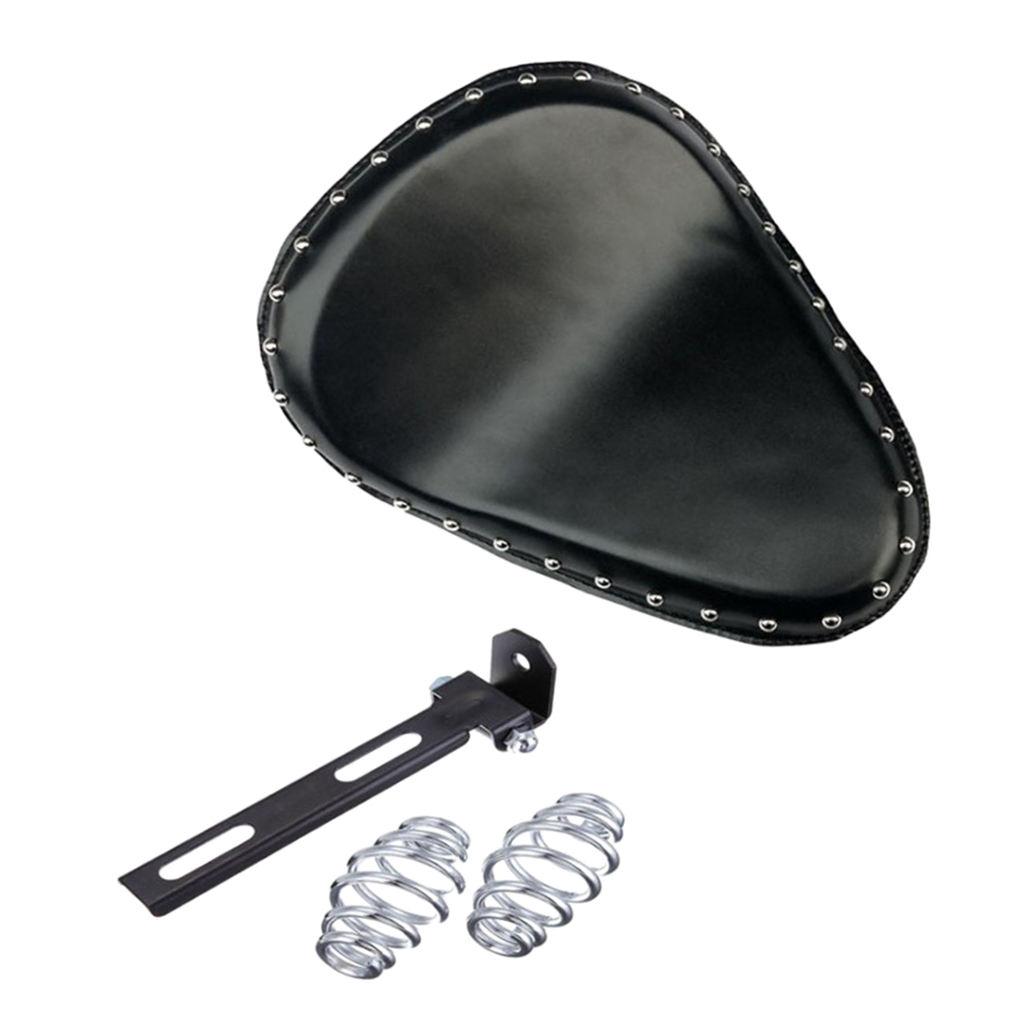 Rivet Motorcycle Leather  Driver Seat for Harley for Kawasaki BLACK