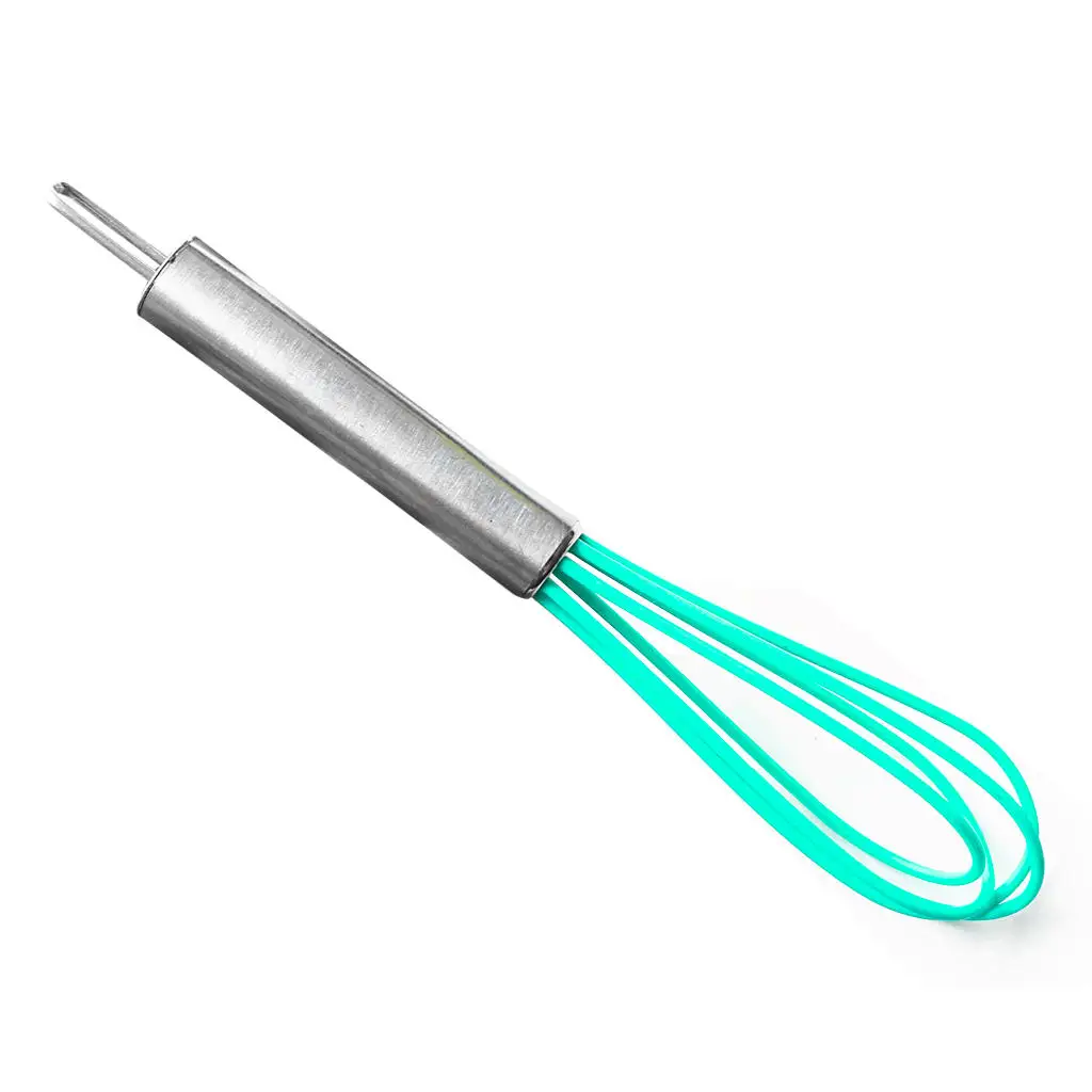 Nonstick Silicone Whisk with Stainless Steel Handle for Blending Whisking Beating Stirring