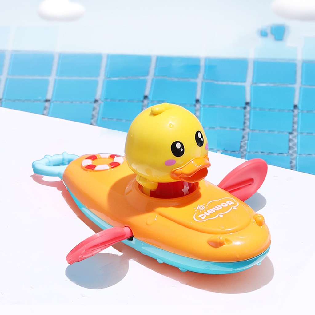 Wind Up Rowing Boat Duck Clockwork Floating Bathing Toy Water Fun for Bathtuh, Summer Inflatable Pools, Party Favors