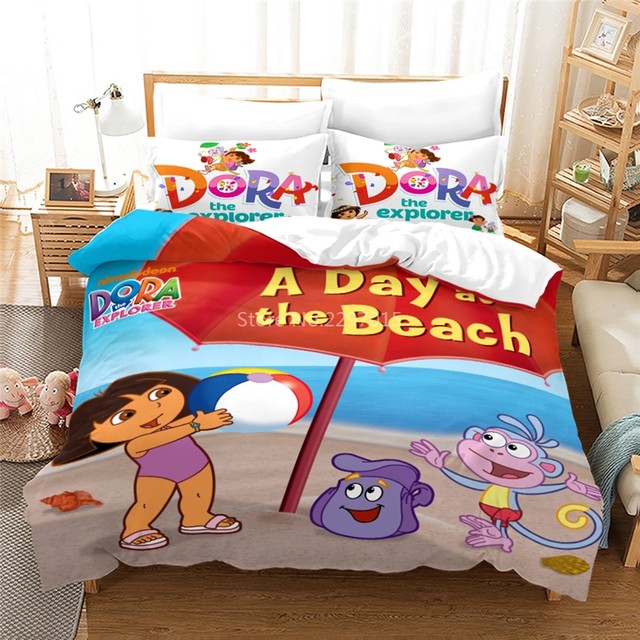 Edredones De Cama Comforter Sets DORA EXPLORER Bedding Set Single Twin Full  Queen King Size Kawaii