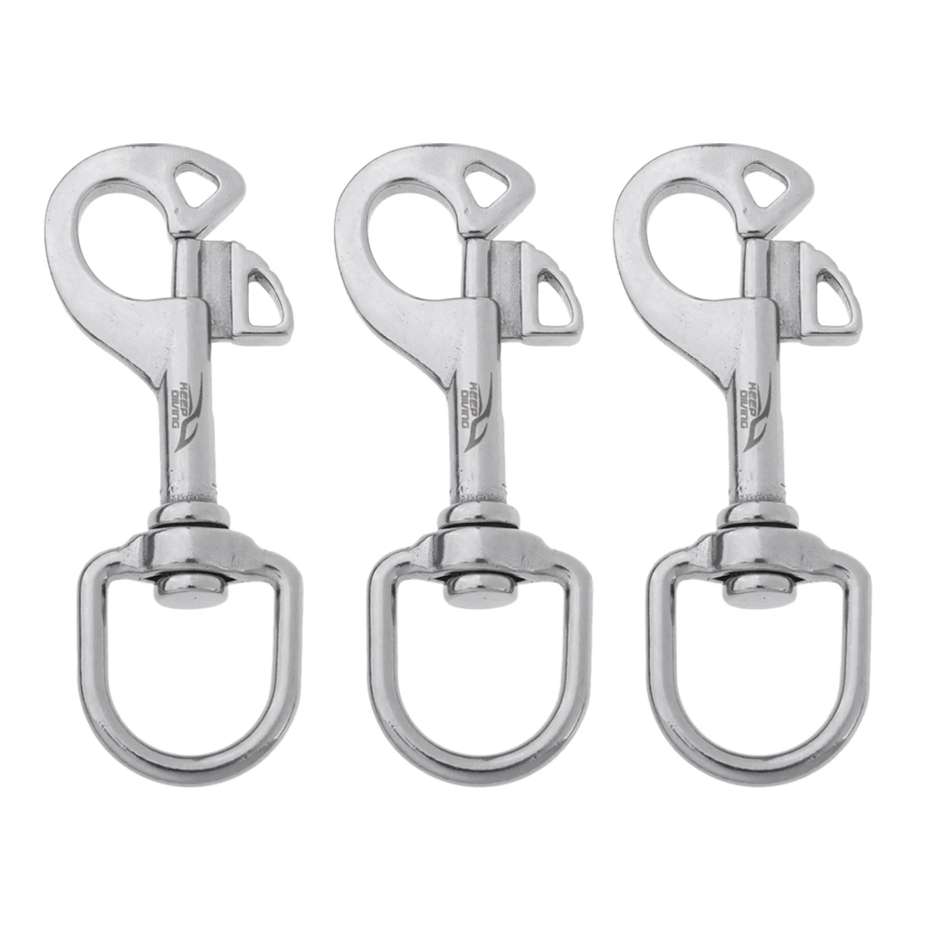 3pcs Eye Bolt Snap Scuba Single End Snap Hook Clip Diving Hook for Pet Luggage Torch Keychain Holder Tool