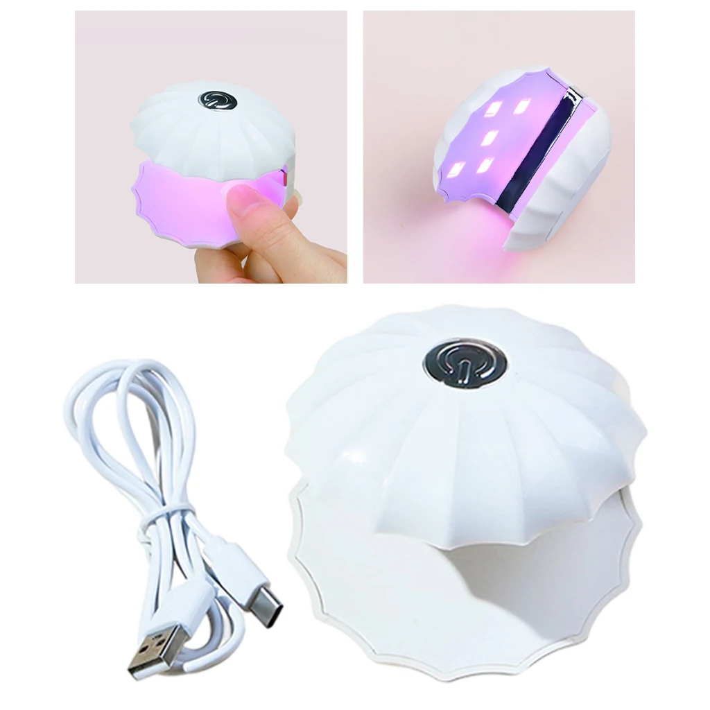 Mini LED Nail Lamp Nail Dryer Nails Lamp USB Shell Shape ,Convenient to Use Great Gift for Girls Kids