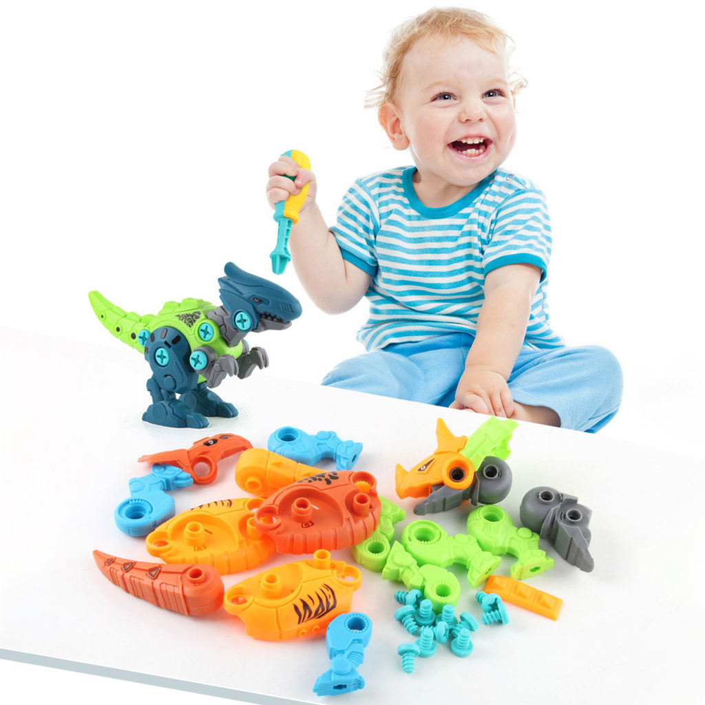 Electric Drill Detachable No Sharp Take Apart Dinosaur Models Toys for Girls Boys Christmas Gifts 