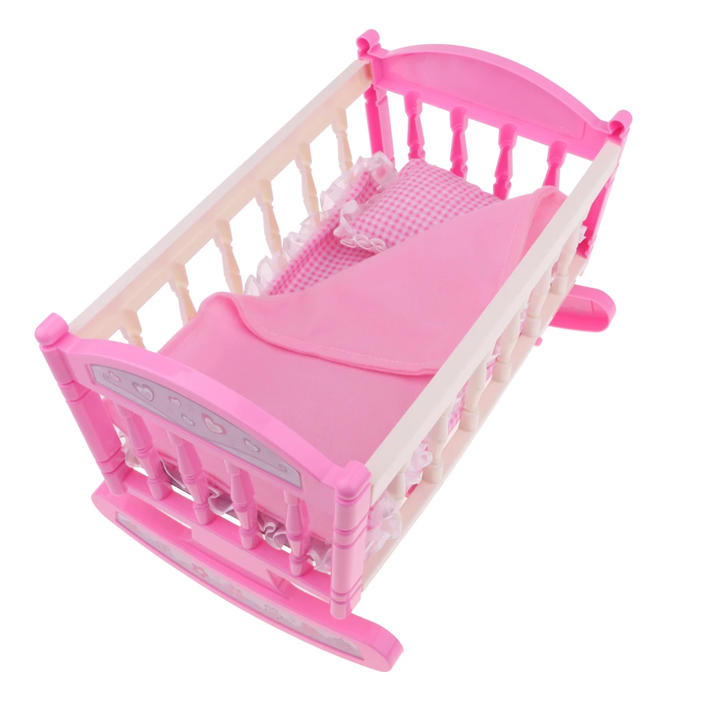 Lifelike Baby Doll Cradle Bed for 9"-11" Reborn Girl Doll Kids Birthday Gift