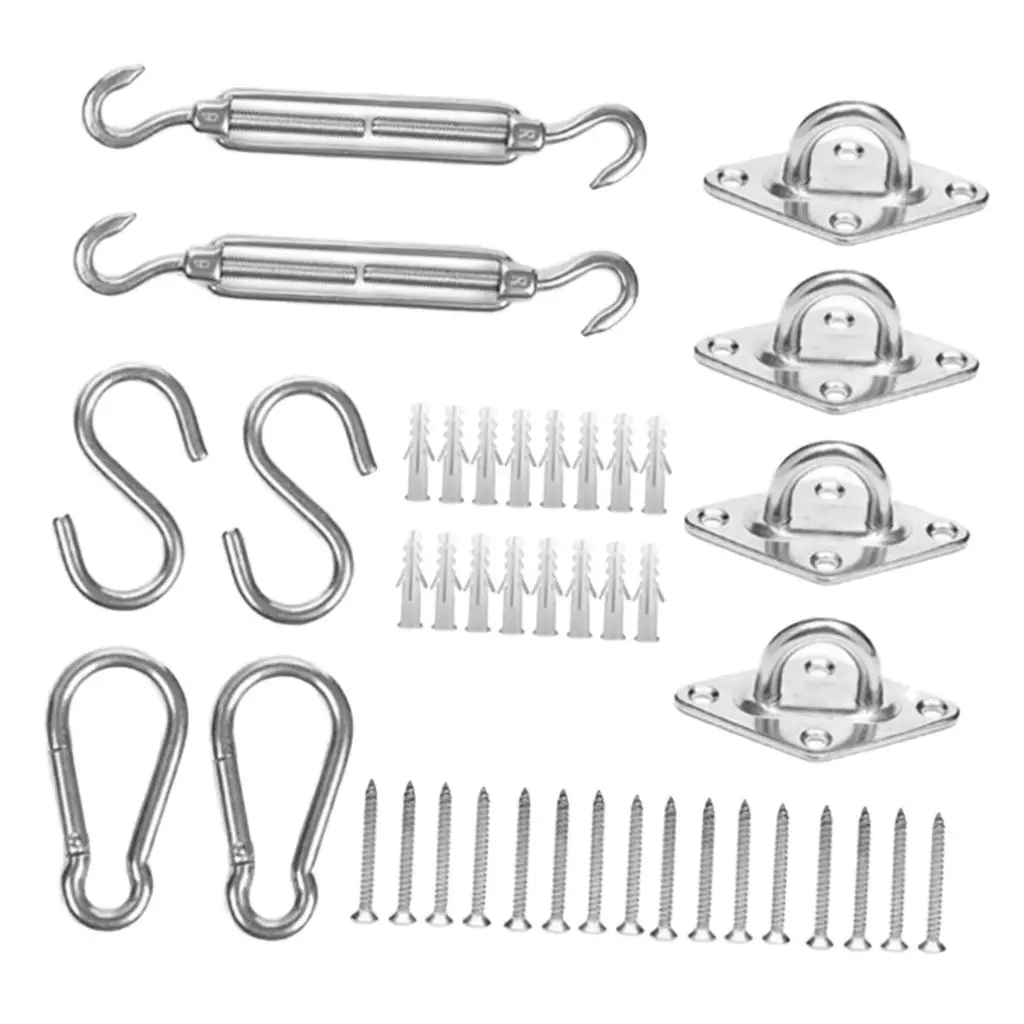 MagiDeal 316 Stainless Steel Hardware kit for Sun Shade Sail Installation Canopy Hardware Kits Set Mounting Screw