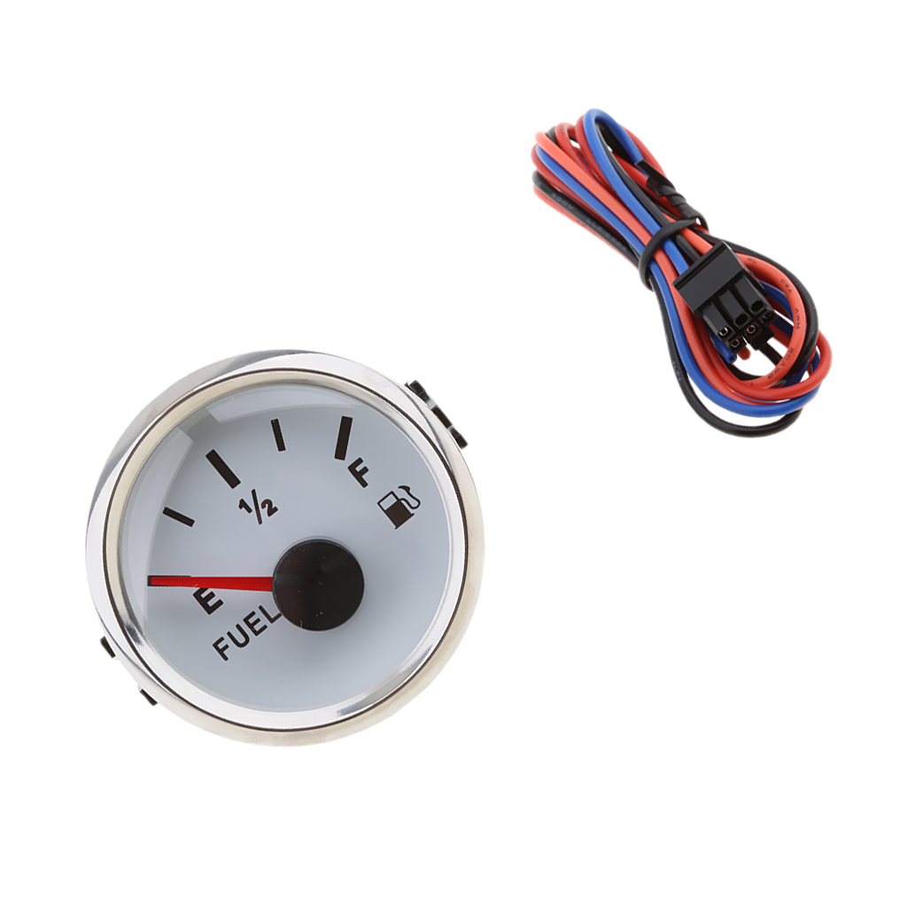 2 inch 52mm Marine Dash Mounted Fuel Lever Gauge - E-1/2-F Indicating Range (0 to 190ohm)
