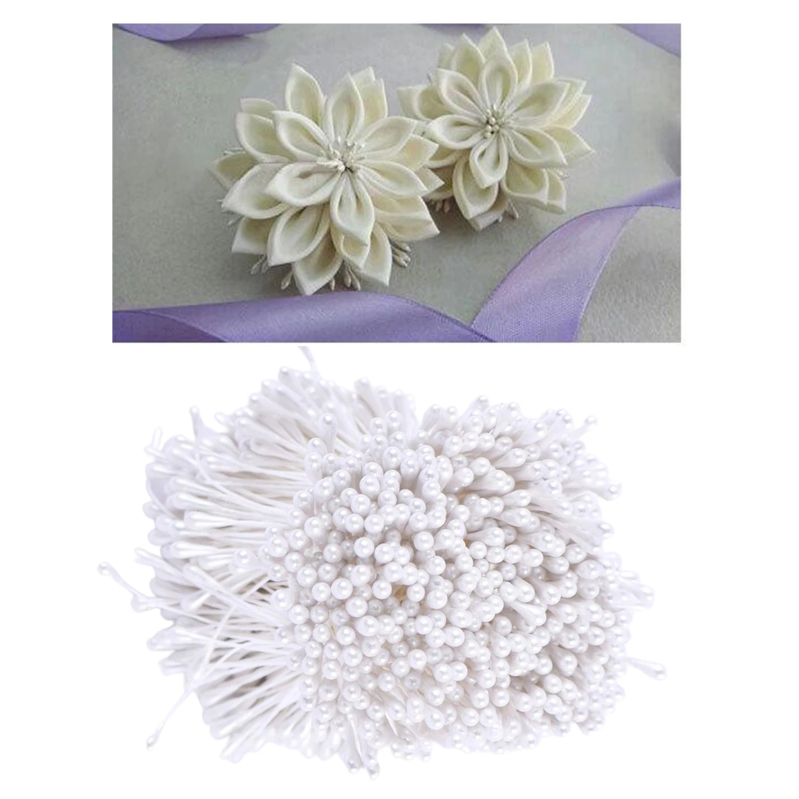 1800Pcs Double Heads Artificial Mini Pearl Flower Stamen Wedding Decoration