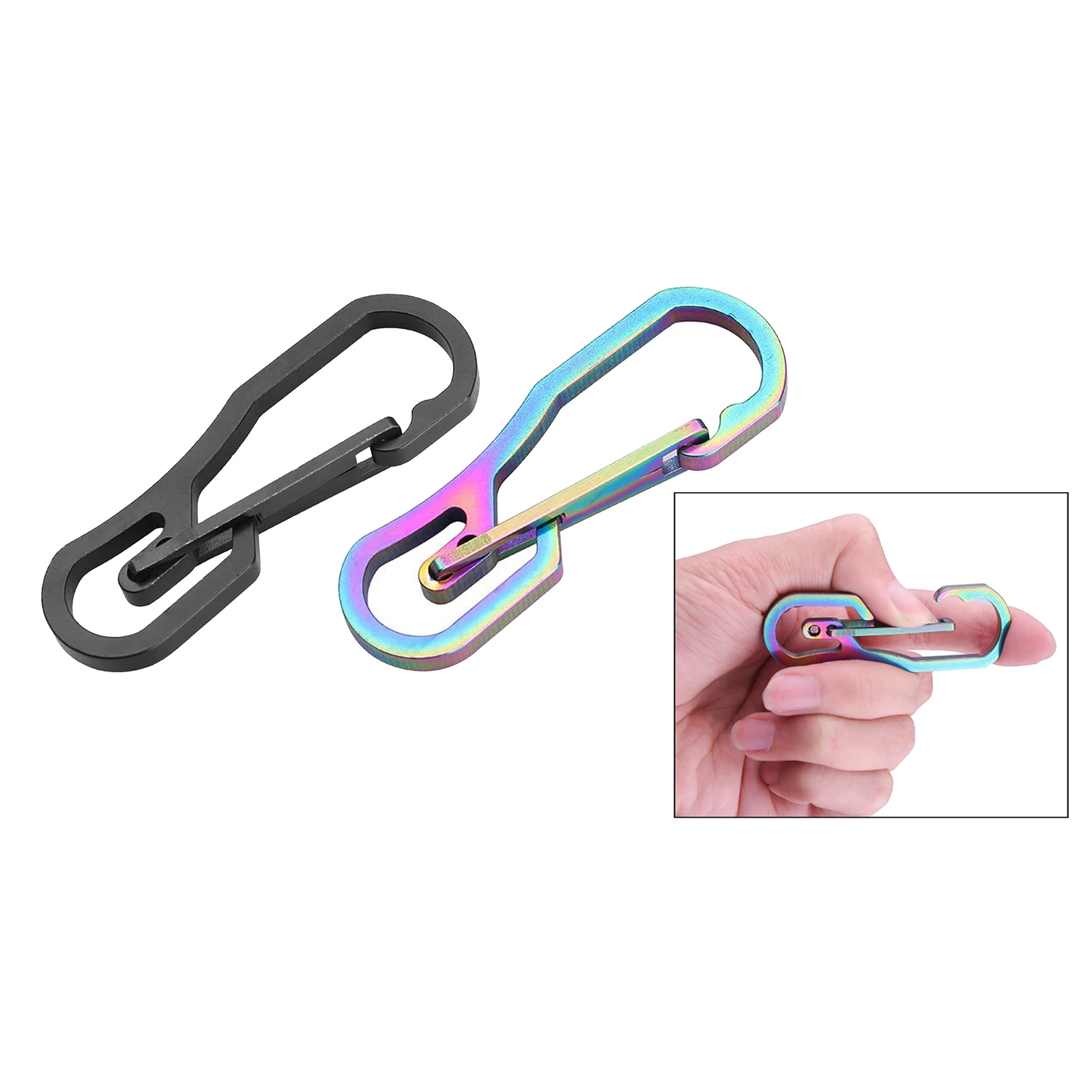 Stainless Steel Carabiner Clip, Durable Spring Snap Hook Key Chain Buckle Clips for Camping Hiking Fishing Traveling