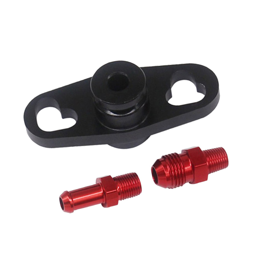 Fuel Rail Regulator Delivery Adaptor Black For Mitsubishi With Fittings