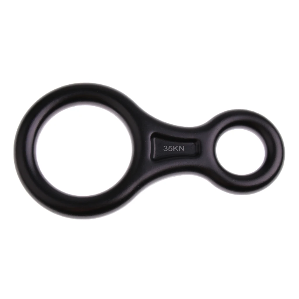 Safety 35kN Aluminum Figure 8 Descender For Climbing Rope  Rappelling