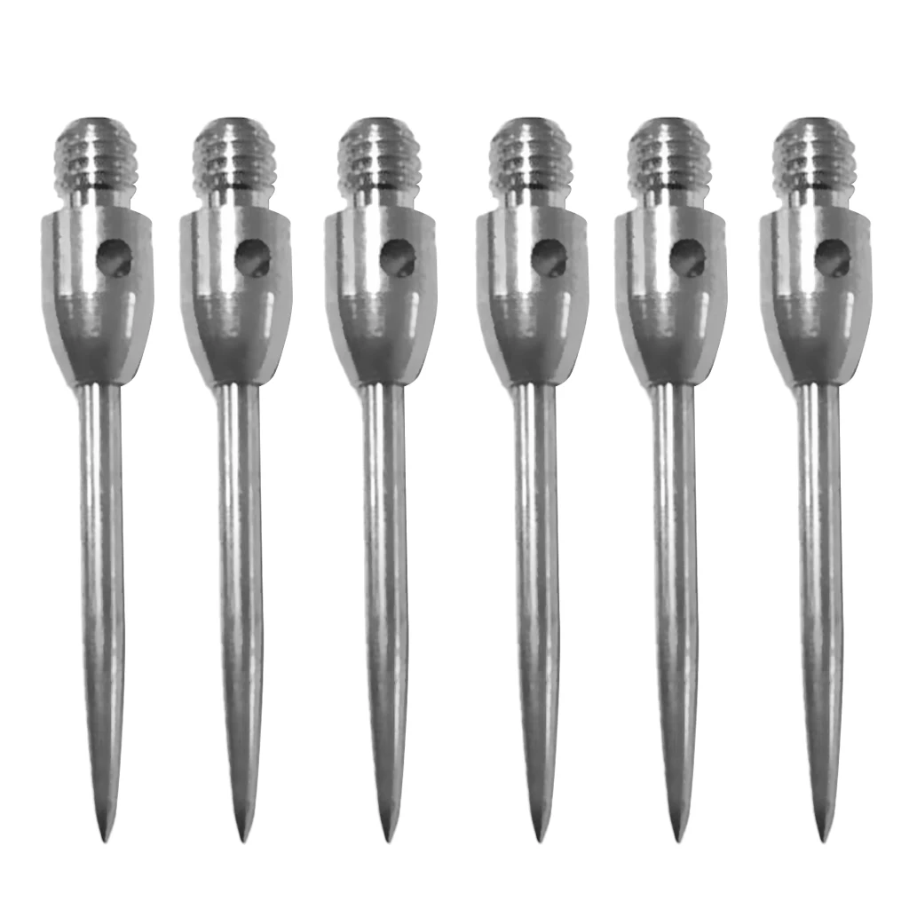 Set of 6 Darts Steel Points Converter 2BA Thread Fits for Steel Tip Darts and Soft Tip Darts Dart Accessories