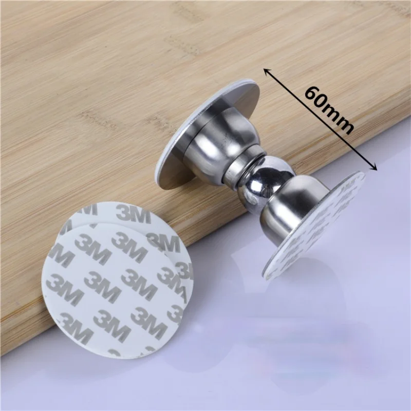 ZQGLKJ Stainless Steel Sliver Magnetic Door Stopper Holder Noiseless Door Catch Holder Home Hardware for Bedroom Bathroom A 
