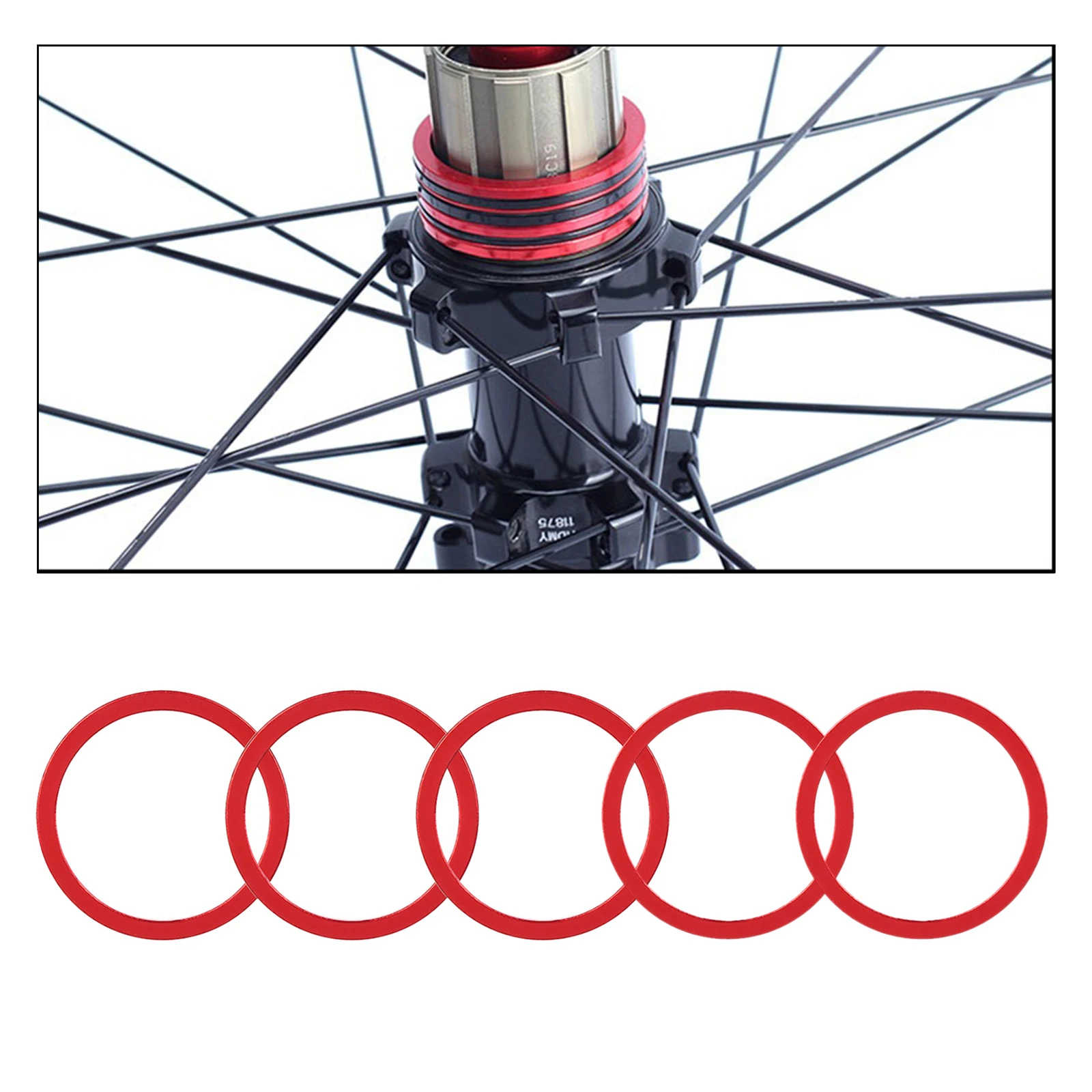 5PCS 42mm OD. Bicycle Bottom Bracket Gasket Bike BB Axle Washer Aluminium Alloy Bike Flywheel Hub Spacer Replacement