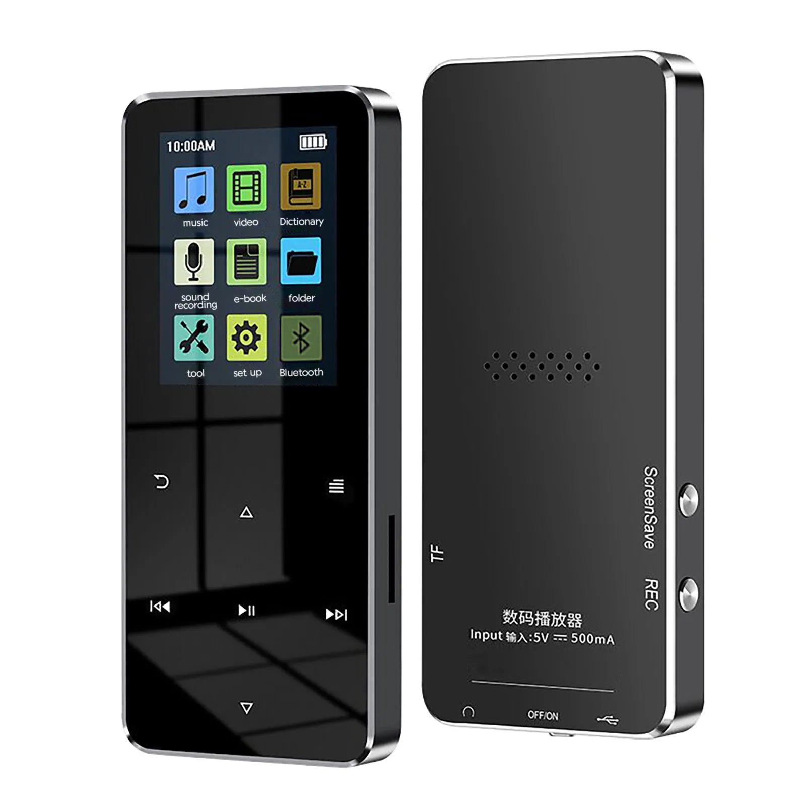 Bluetooth mp3プレーヤー,1.8インチタッチスクリーンmp3,16gメモリサポート,Android,FMラジオ,学生用ウォークマンカード|MP3  Player| - AliExpress
