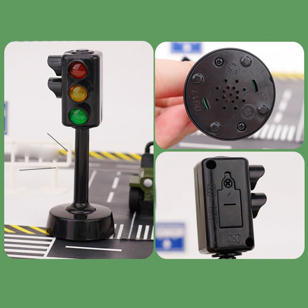 Mini Traffic Light Toy Model Signs Signal Education Toy Gift Age 3+ Black