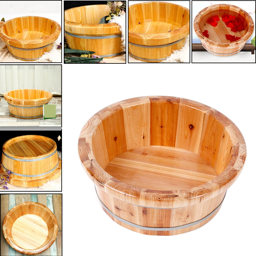 Cedar Wood Feet Barrel Bath Tub Deep Pedicure Foot Basin Beauty Sauna Shower Bucket Bathroom