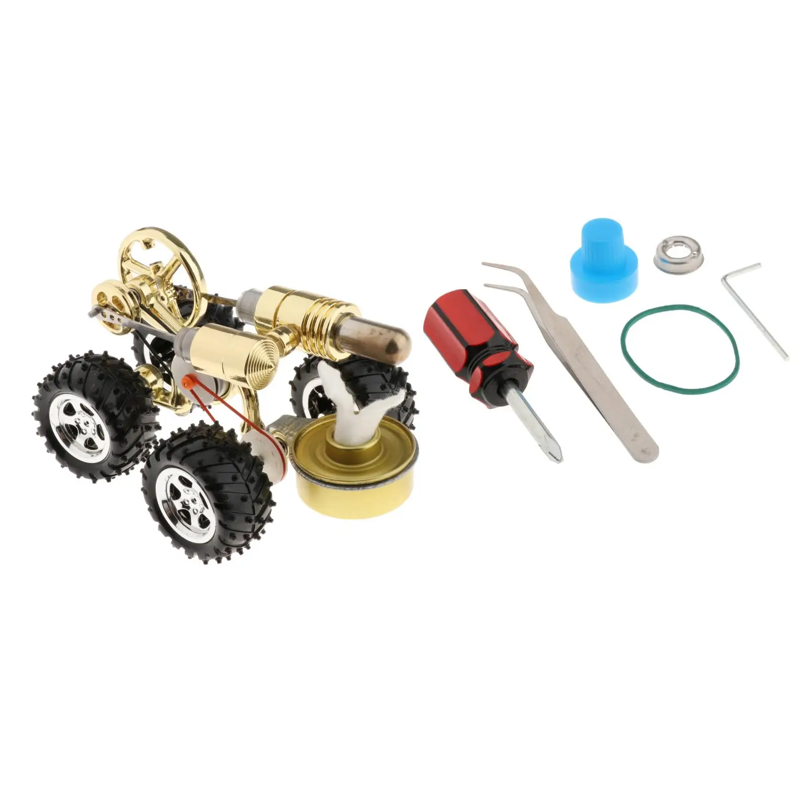 Air Stirling Engine Car Model with LED Light Teens Educational Toy Creative Gift for Boyfriend Girlfriend