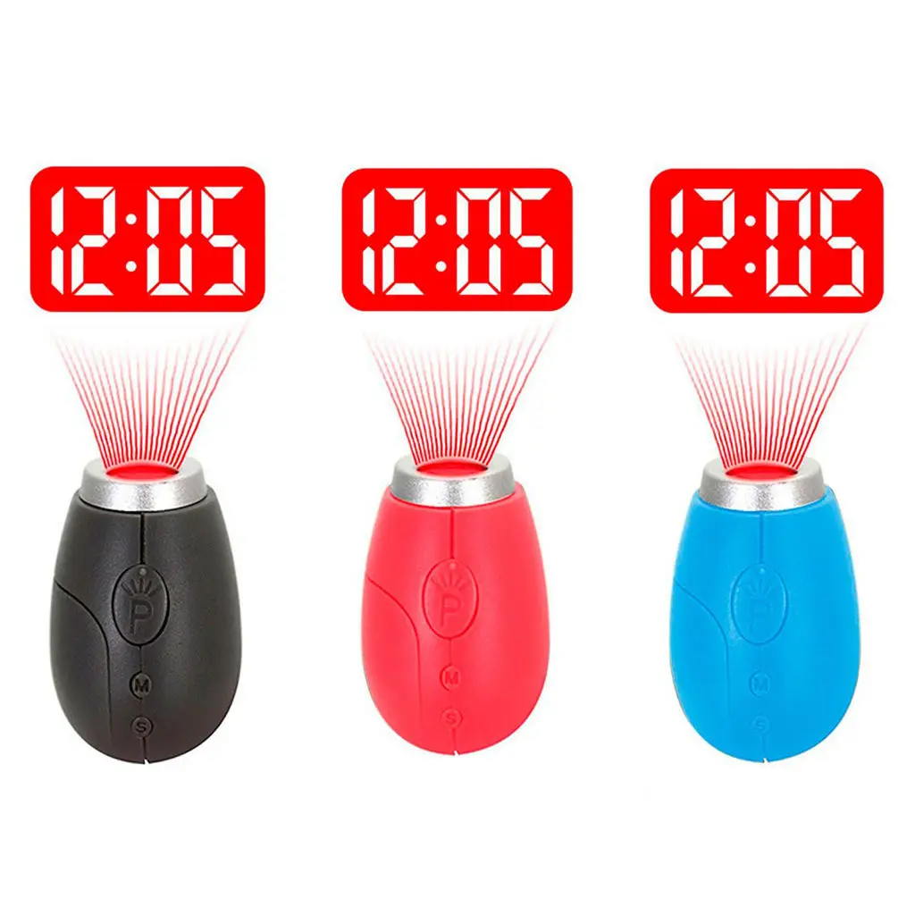 Portable Mini Projection Clock, for LED Wall or Ceiling Projection, Bedrooms, Travel, Camping, with Key chain 3 Colors