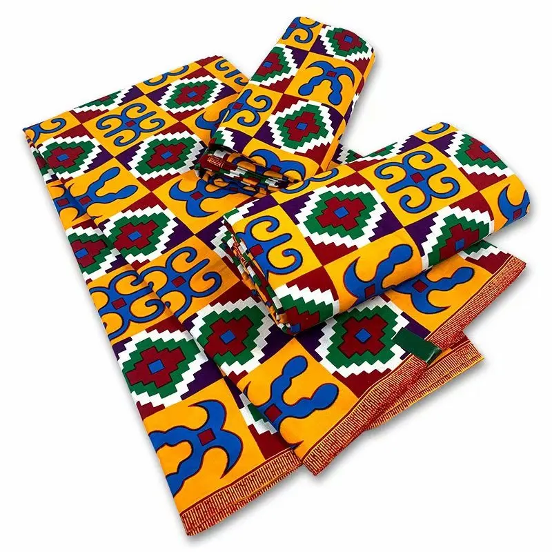 2021 Guaranteed Real Kente Wax Africain Ankara Print Batik Fabric Top Tissu Ghana Patchwork Sewing Wedding Dress Craft Diy Pagne