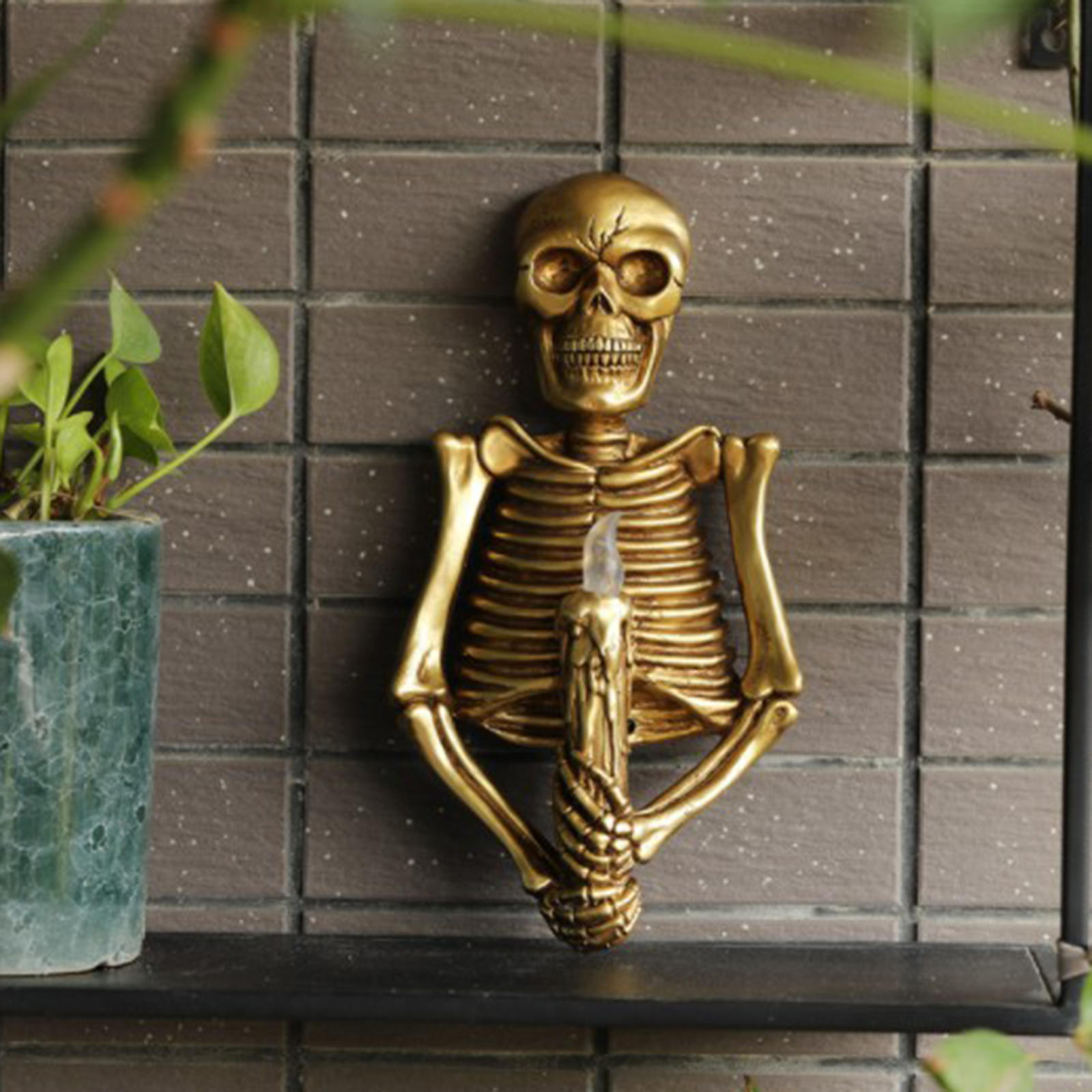 Horror Skull Night Light Skeleton Halloween Wall-Mount Flame Light Decor Toy