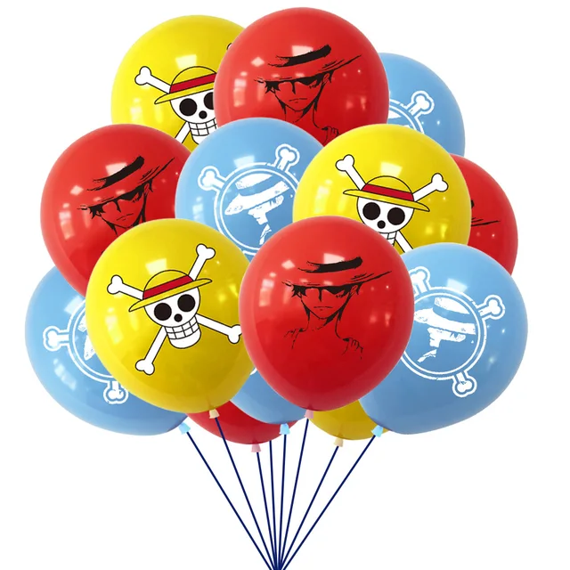 Ensemble de 130pcs One Piece Birthday Party Fournitures et décorations pour  garçons Comprend des assiettes Cake Topper Balloons Bannière Anime Theme  Party Favors