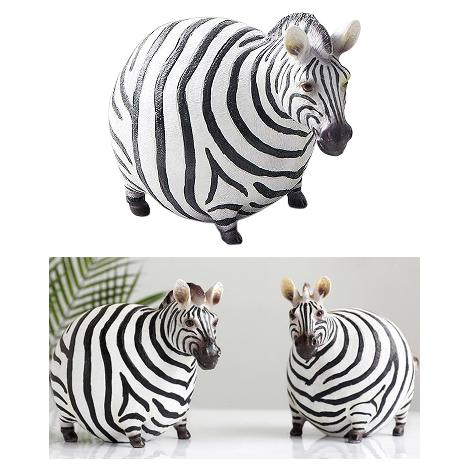 Super Cute Handmade Zebra Figurine, Resin Kids Toy, Animal Figure Model, Art Collectible, Home Office Decoration Gift