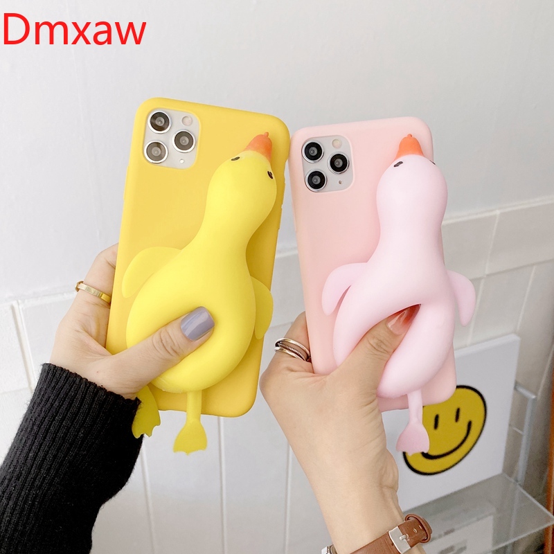 iphone 13 pro phone case Casing For iPhone 13 12 11 Pro Max Mini X XR XS Max 8 7 6 6S Plus SE 5S 5 Cover Cute Cartoon Duck Goose Stress Reliever Case iphone 13 pro phone case