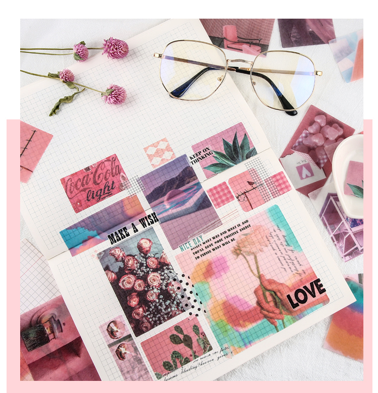 6Pcs Weekend Flowers Deco Stickers Set DIY Stationery Scrapbooking Album Styling Toy Decoration 8 Unique Design Options