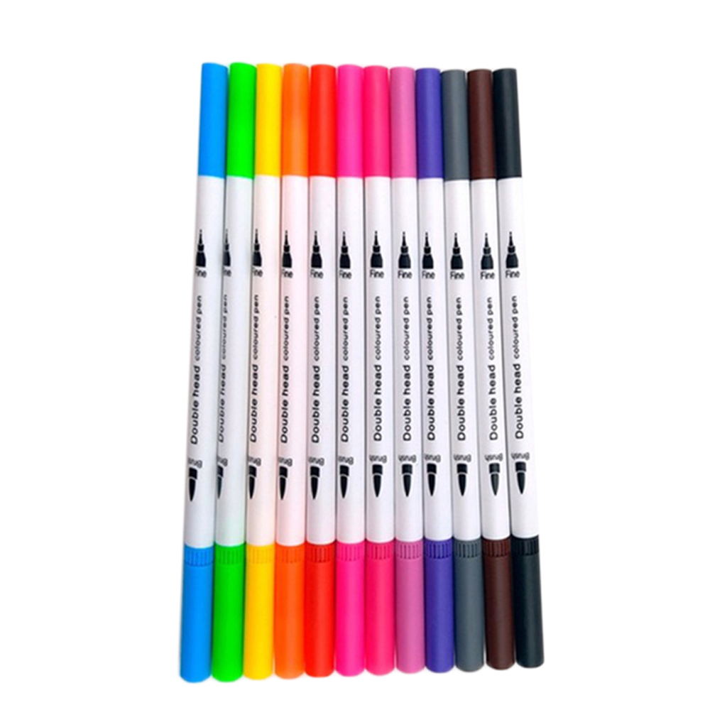 12 Colors Watercolor Dual Tip Brush Pen Kit for Kids Hand Lettering ODORLESS