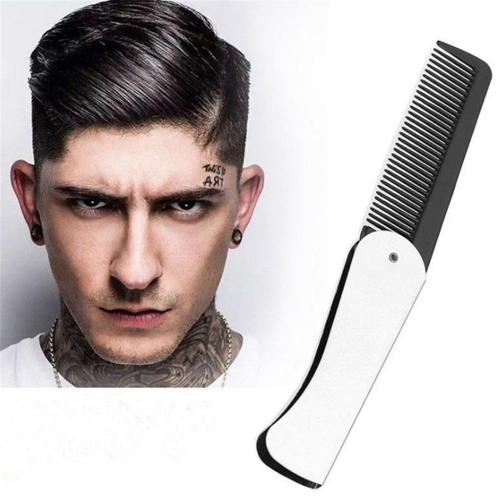 Best of Folding Stainless Steel Comb Portable Men Oil Head Moustache Beard Brush Comb Women Beauty Pocket Clip Salon Styling Accessories Reviews & Tips