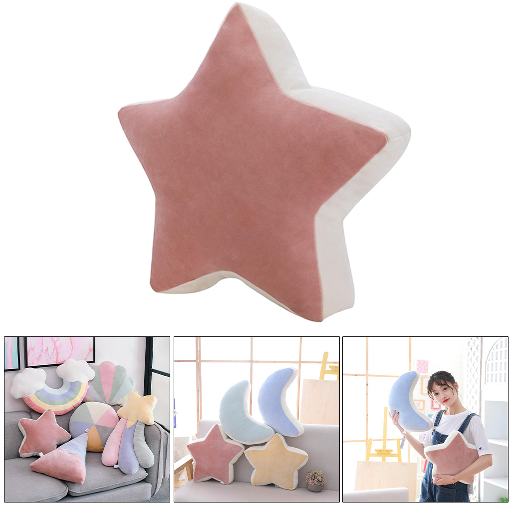 Lovely Cartoon Star Moon Cushion Pillow Waist Rest Cushion Reading Pillows Chair Back Cushion for Bedroom Office Car