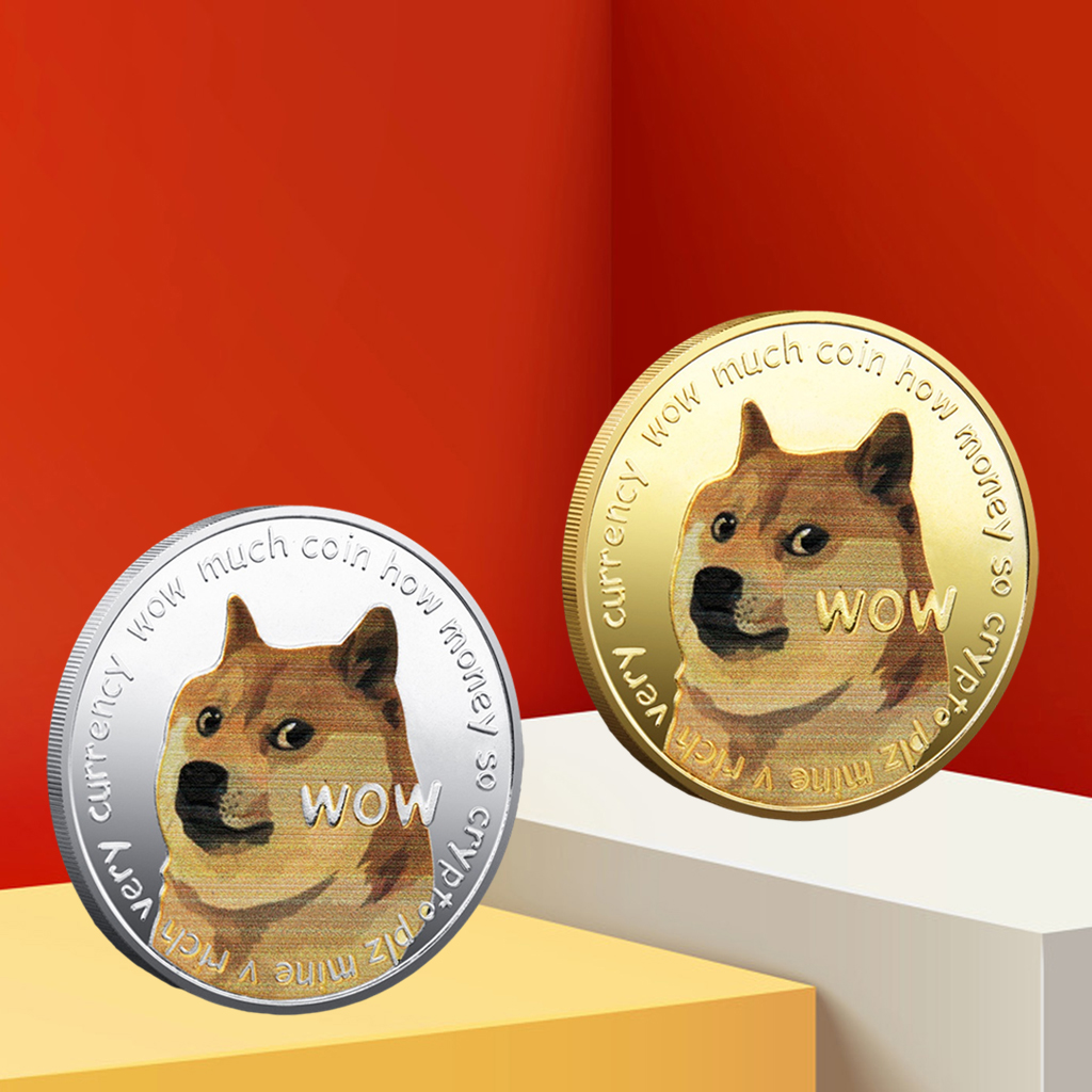 Creative Dog Commemorative Coins Metal Coin Collection Dogecoin Collectibles