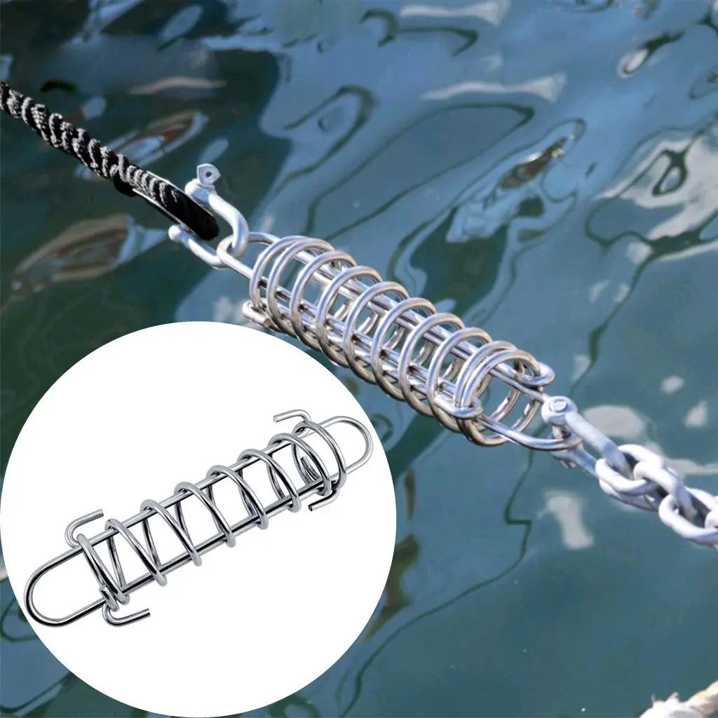 5mm Mooring Spring Marine Grade Anchoring Equipment 304 Stainless Steel Anchor Dock Line Fit for Dog Tie Boat Docking Hardware
