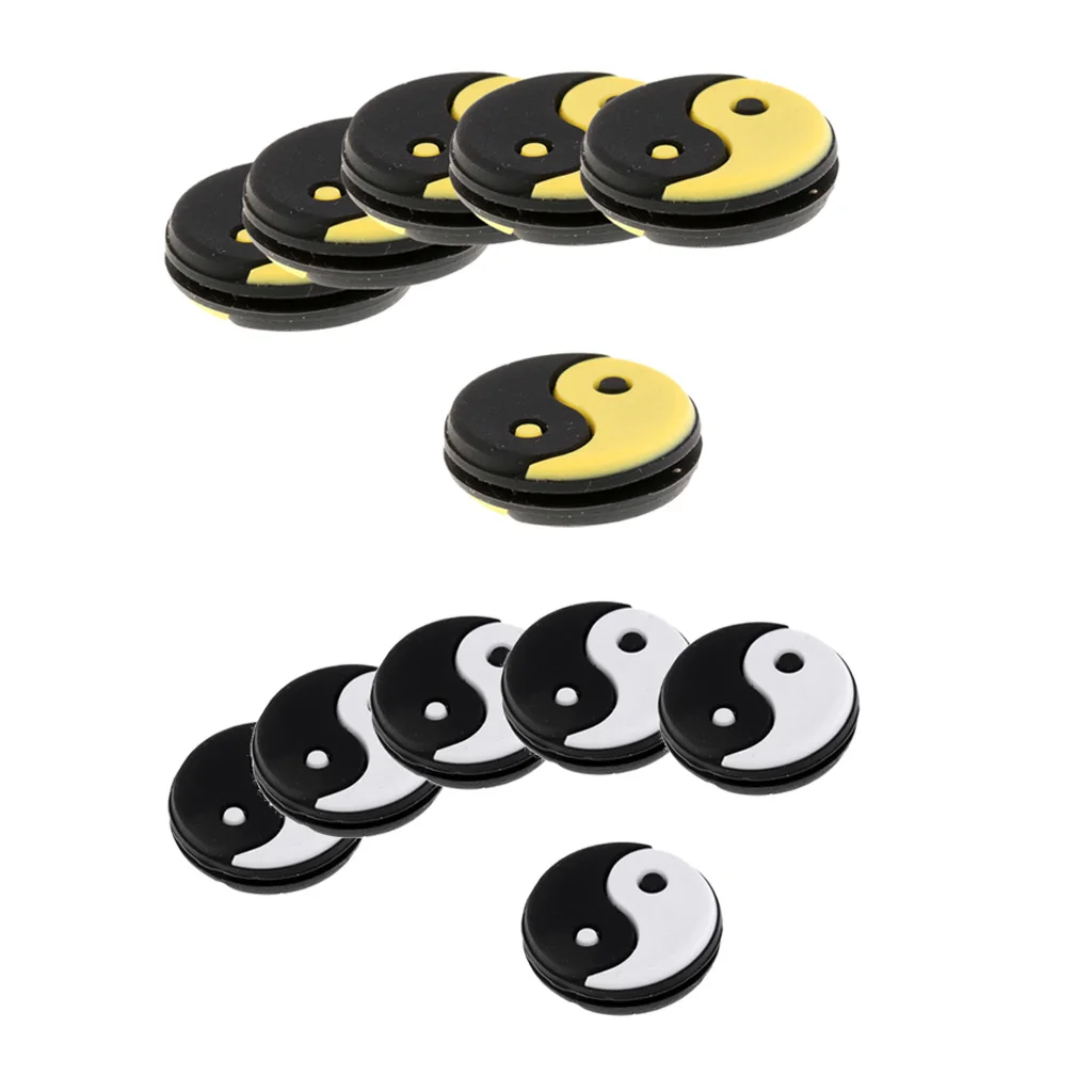 6 Pieces Yin Yang Tennis Racquet Vibration Dampener Shock Absorbers Set