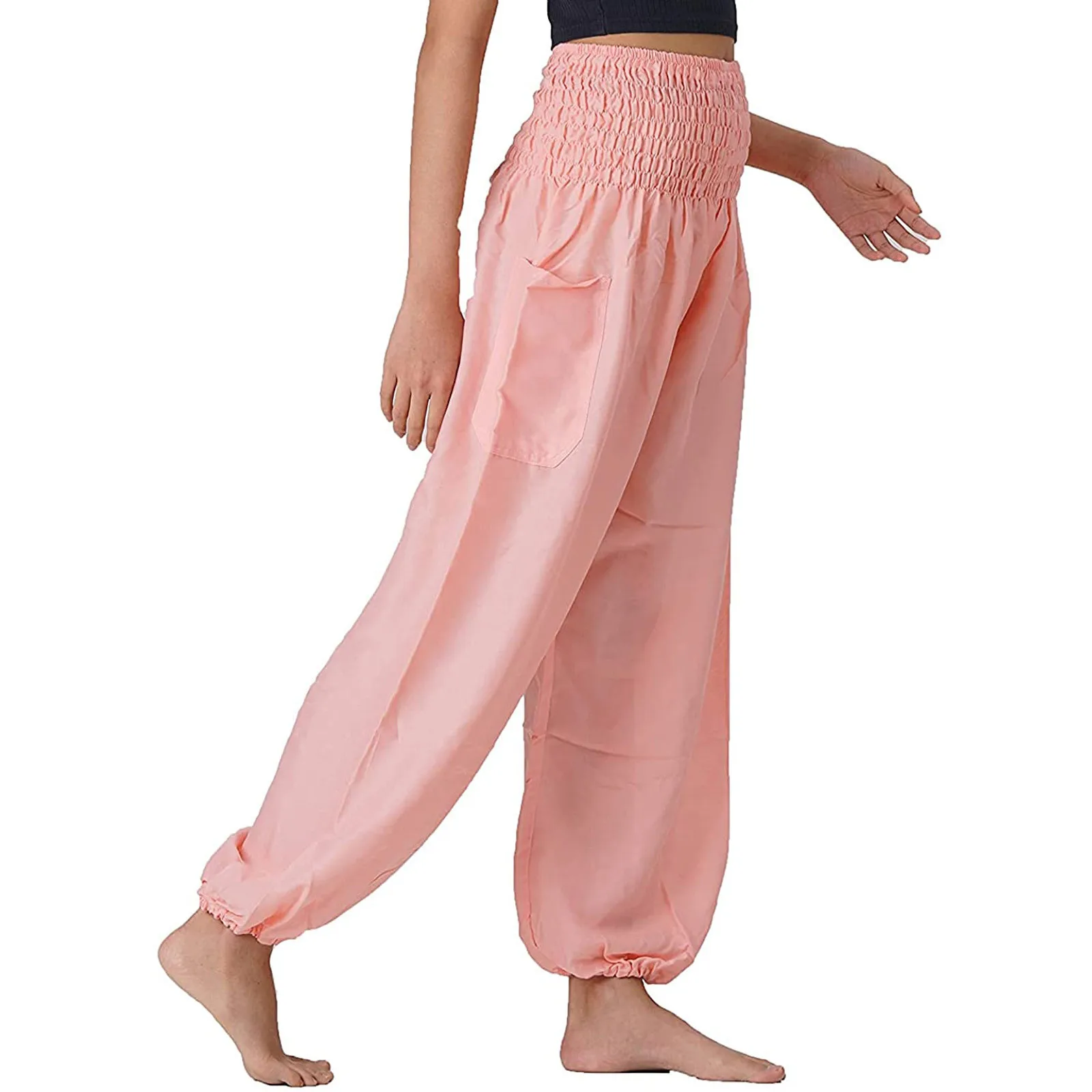 calça hippy casual, boho baggy, calça aladdin