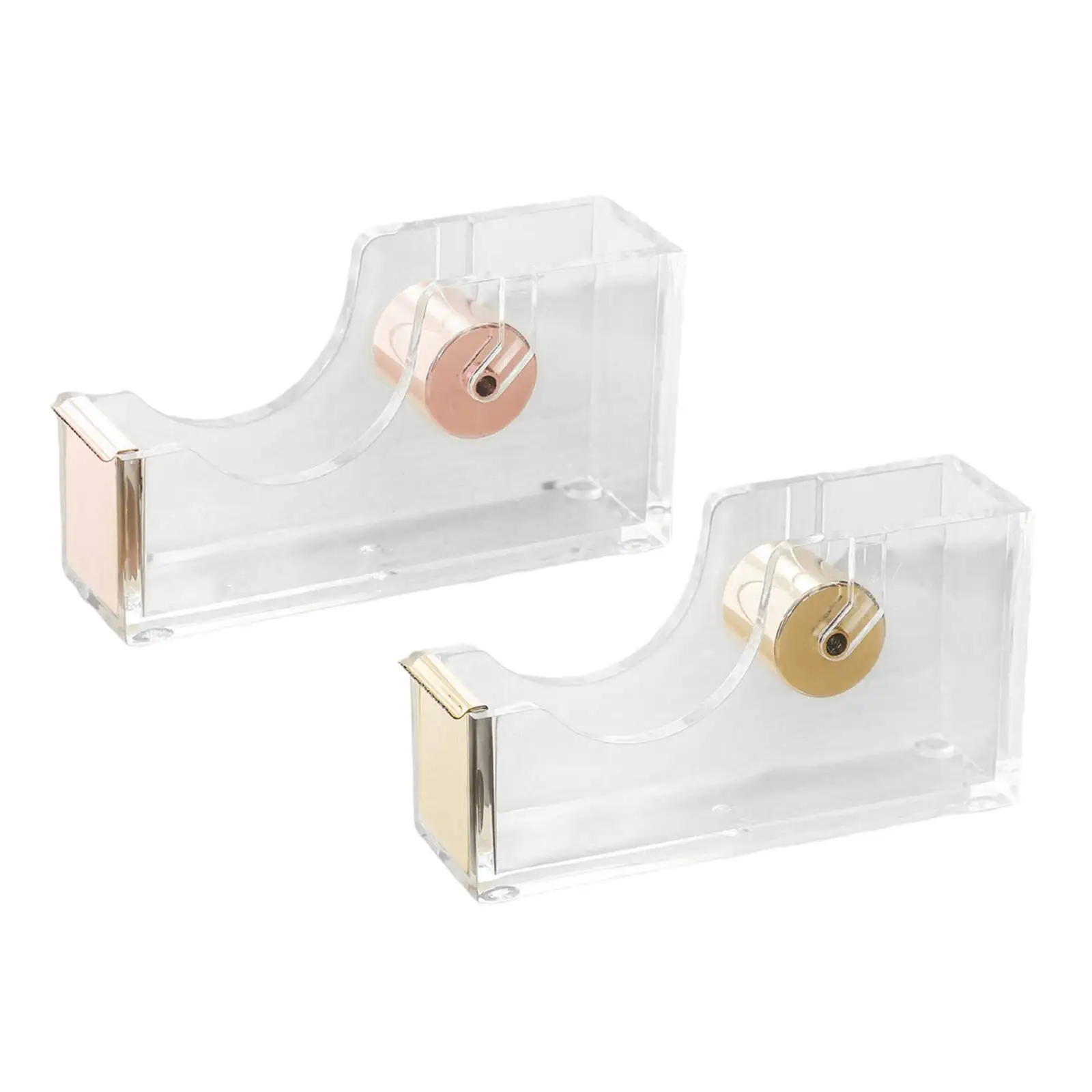 1Pcs Tape Dispenser Acrylic Clear Accessory Portable Available Organization Elegant Stationery for Home School Desktop Office