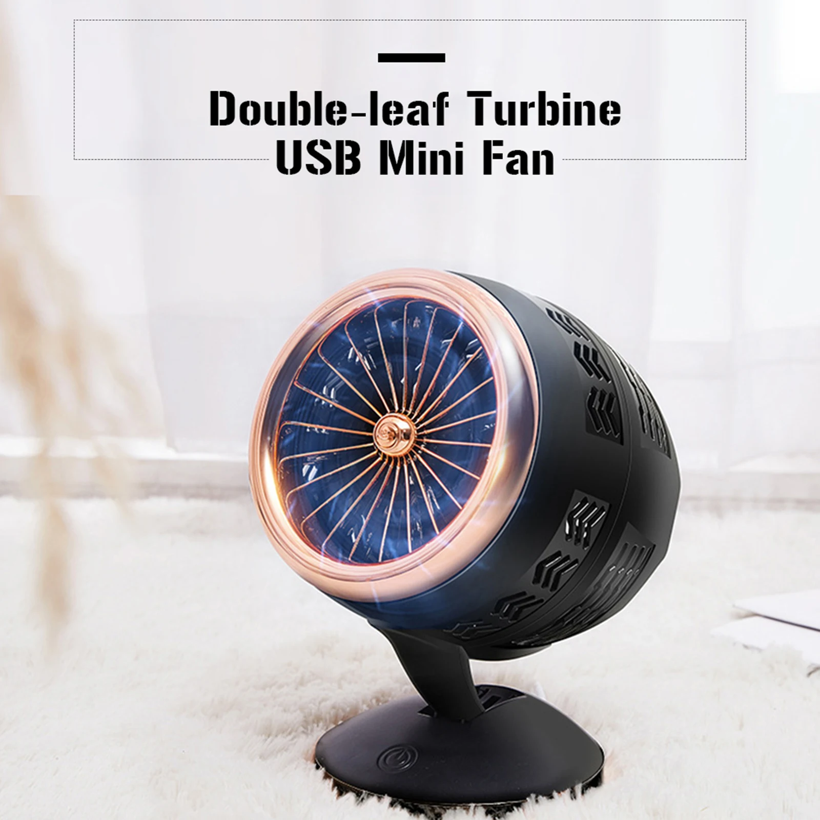 Small Personal Desk USB Fan, Portable Mini Table Fan with Turbo Blades, Whisper Quiet for Home, Office, Outdoor, Travel