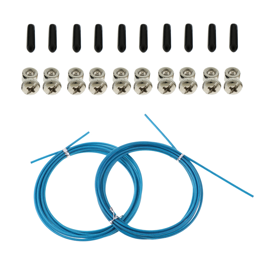 Replacement 5 Pairs Spare Speed Jump Rope Screws End Caps with 2pcs Skipping Rope Cable Cord Replacement - Select Colors