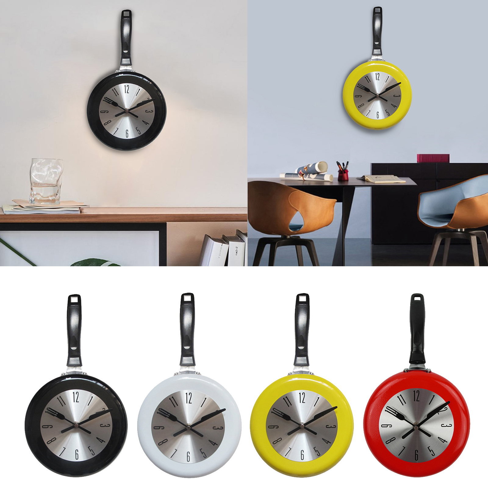 relógio de parede de metal prova de relógio decorativo com tema de cozinha