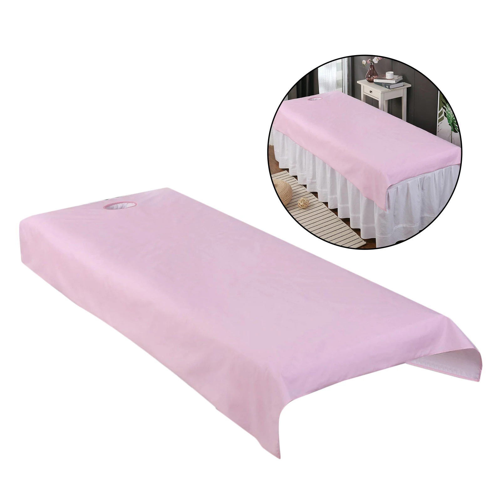 Beauty Massage Bed Sheets with Hole, Waterproof and Anti-oil Soft Salon Spa Bed Cover Protector