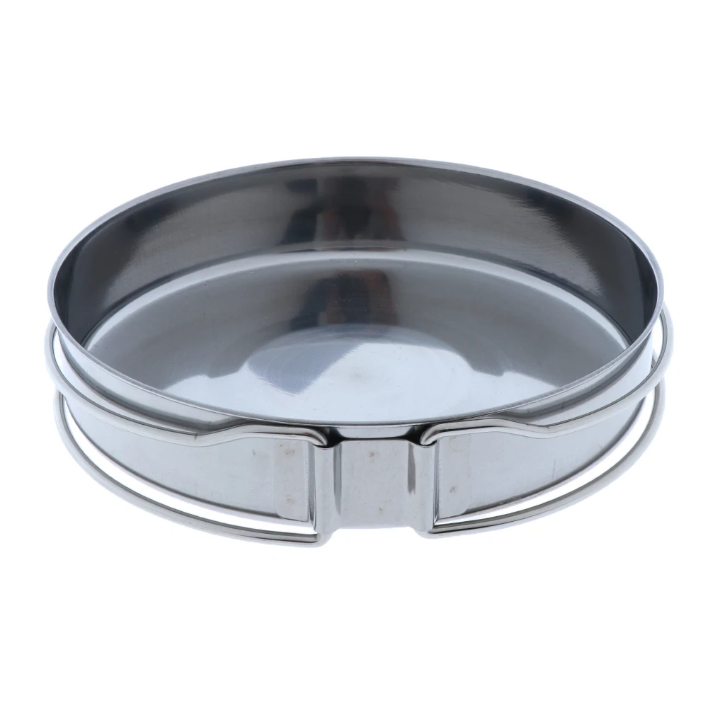 Stainless steel frying pan outdoor pan picnic pot with folding handle