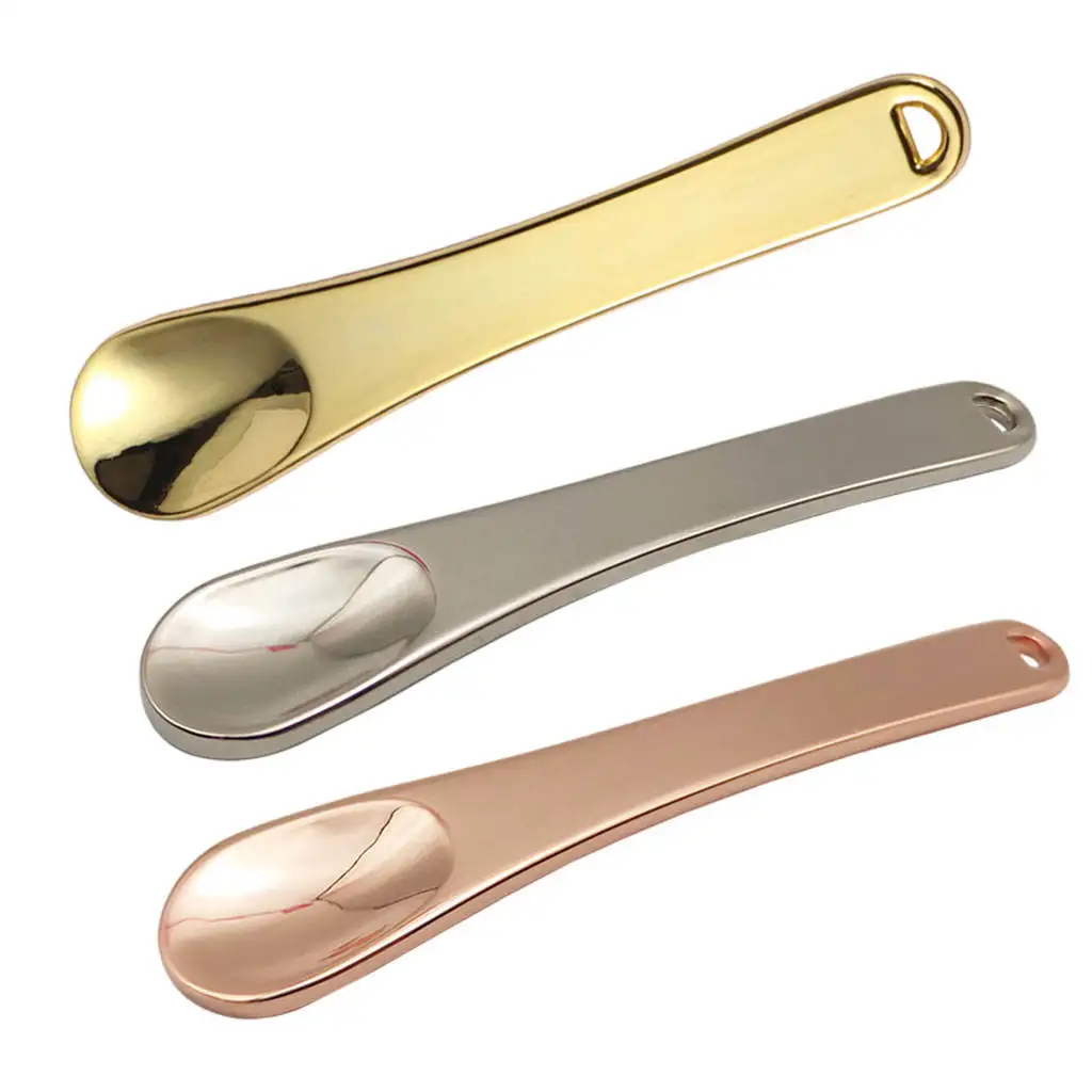 Mini Spoon ,1Piece Zinc Alloy Compact Makeup Spatula ,Beauty Scoop for Lotions Cosmetic Mixing Face Mask Beauty