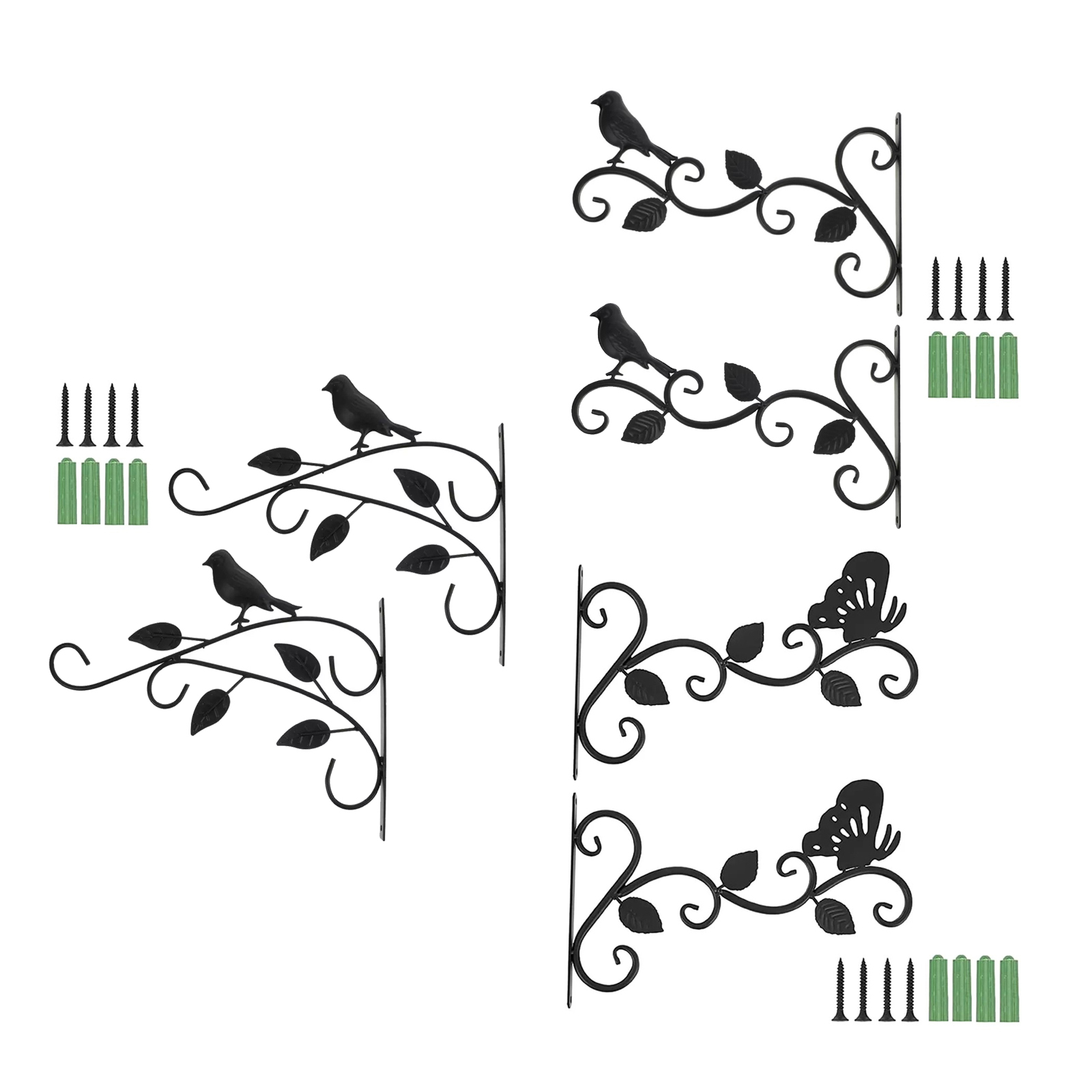2Pcs Hanging Basket Brackets Leaf Shape Hanger Flowerpot Holder Garden Fence Deck Porch Decoration for Lanterns Planter
